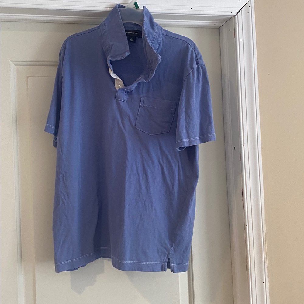 Adam Levine Collection Light Blue collared short sleeve Polo Shirt size Large